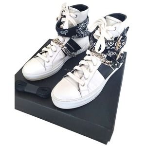 Amiri Authentic Bandana Buckle Leather Men's Shoes White Sz 11 $1150